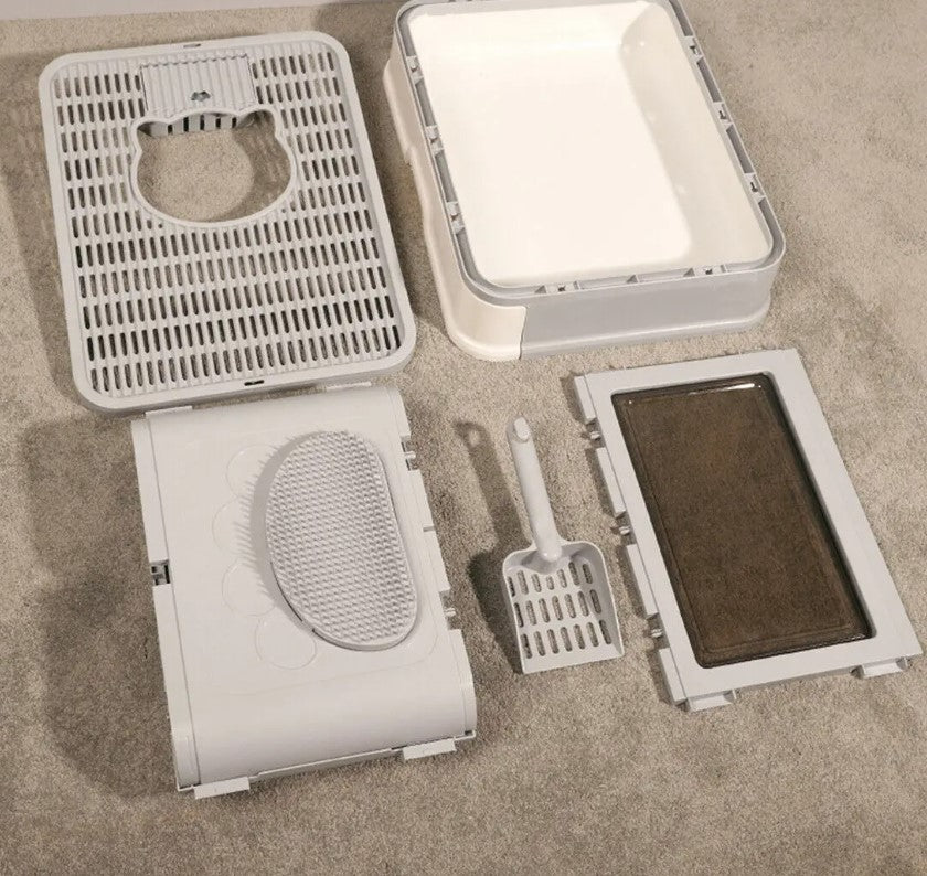 Bac à litière anti-odeurs et projections