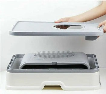 Bac à litière anti-odeurs et projections